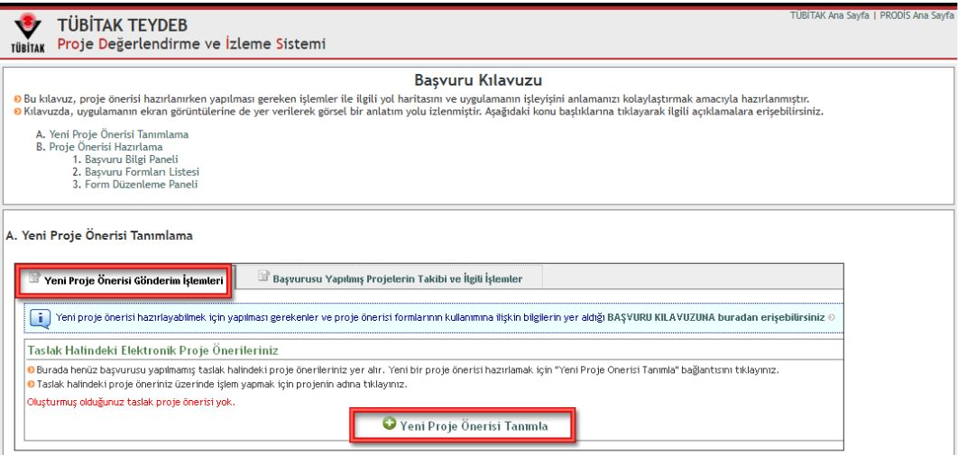 TEYDEB PRODİS’in kamuya açık başvuru kılavuzu ve proje önerisi hazırlama başlıkları.